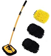 GES Car Wash Mop with Long Handle, 62 Inch Car Wash Brush with Telescoping Handle, 2 in 1 Microfi...