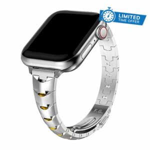 Fullmosa Compatible Apple Watch Straps 38mm 40mm 41mm Women Metal Stainless Steel Slim iWatch Band for iWatch SE SE2 Series 9 8 7 6 5 4 3 2 1