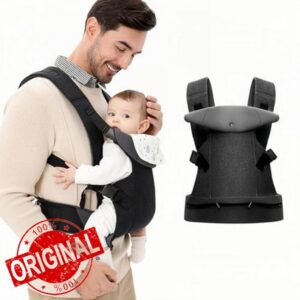 IULONEE Baby Carrier for Newborn Ergonomic Carrier with Detachable Bibs Front & Back Carry Baby Holder Carriers for Toddlers 3-36 Months (3-15kg) Black
