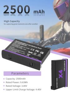 500mAh×2) and Charger For Insta360 X4