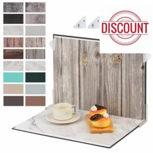 HengMing Photo Backdrop Kit 30x40 cm for Small Product Photography Reflector Cardboard and 9 Pcs Double-sided Background Papers with 18 Patterns for Food Jewelry Cosmetics