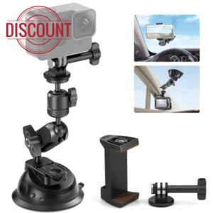 Neewer Suction Cup Mount for GoPro Action Camera with Magic Arm & 360° Pan 90° Tilt Ball Head