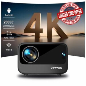 [Auto Focus/Keystone]HIPPUS Projector with WiFi 6 and Bluetooth
