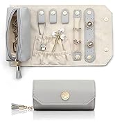 Vlando Jewellery Box Travel Accessory Storage Organizer Roll Small Faux Leather Travel Jewellery ...