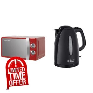 Russell Hobbs RHMM701R 17 Litre 700 W Red Solo Manual Microwave with 5 Power Levels