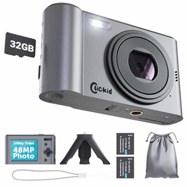All-in-One Digital Camera with 48MP 1080p Photography and Full HD Video for Vlogging | 16x Zoom