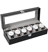 Uten Watch Boxes 12 Slots, Watch Box for Men, Watch Display Case, Watch Storage Box with Removabl...