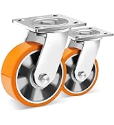 W B D WEIBIDA 5inch Fixed Furniture Castors Load Capacity 1000lb per Unit, Large Fixed Castors wi...