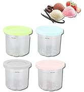 Rosvola Ice Cream Pint Container with Silicone Lid Replacement for Ninja Creami, Compatible with ...