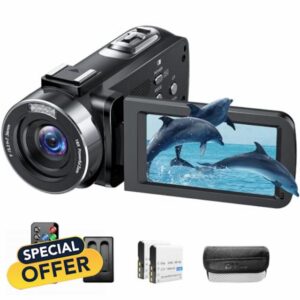 Video Camera Camcorder 4K 42MP 18X Digital Zoom IR Night Vision YouTube Camera Recorder for YouTube 3.0" 270° Rotating Screen Vlogging Camera YouTube with Batteries