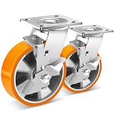 W B D WEIBIDA 5inch Heavy Duty Casters with Side Brake, Industrial Plate Castors Load Capacity 10...