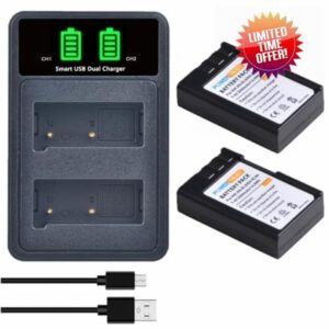 PowerTrust 2x 2000mAh EN-EL9 EN-EL9a Battery with Type-c Charger for Nikon D3000