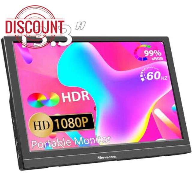 Showscren Portable Monitor 13.3 Inch Second Screen for Laptop