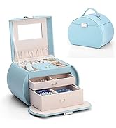 Vlando 2 Layer Jewelry Box Large Jewelry Organizer for Women Removable Jewelery Tray for Necklace...