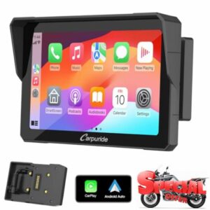 Carpuride W702B Motorcycle GPS Carplay Screen with Custom Mount for BMW Motorbike