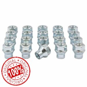 Wheel Accessories Parts 20 Pcs M14 2.0 14x2.0 Thread ET Bulge Acorn (Extra Thread for Spacers) 1.00" Long Lug Nut Bright Zinc 3/4" 19mm Hex Fits 1997 to 1999 Ford F150 Expedition Lincoln Navigato