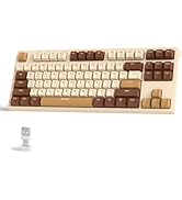 FREEWOLF M88 Wireless Gaming Keyboard, Hot Swappable TKL Mechanical Keyboard, Bluetooth/2.4Ghz Du...