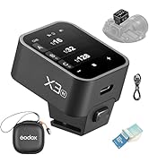 GODOX X3-C Wireless Flash Trigger for Canon EOS Camera, OLED Touch Screen Rechargeable Trigger, E...
