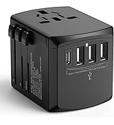 Travel Adaptor Worldwide 224+ Countries 5.6A Fast Charge Universal Travel Adapter with 4 USB Port...