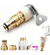 2 Pack Garden Hose Tap Connector - 3/4 inch Brass Female Threaded Tap Connector for Hosepipe, Thr...
