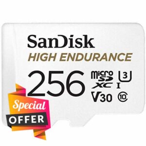 SanDisk 256GB High Endurance microSDXC card for IP cams & dash cams + SD adapter up to 20