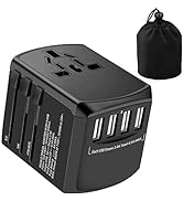 Universal Travel Adapter Plug worldwide, International Plug Adaptor All in One with 4 USB 5.6A + ...
