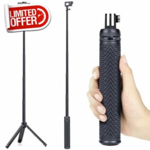 GEPULY 34''Waterproof Selfie Stick Underwater Tripod Pole Monopod for Phone GoPro Hero 12 11 10 9 8 7 6 5 4