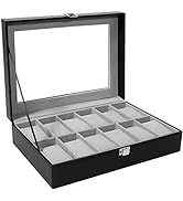 Uten Watch Box with 10 Slots, Watch Box for men, Watch Display Case, Watch Storage Box with Remov...