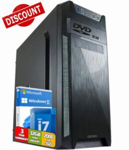 Ultra Intel i7 PC - Computer for Office & Home Office with 32GB DDR3 RAM/Memory - 2TB SSD - DVD+RW - USB 3.0 - WiFi 600 and Bluetooth 5 - Win 11 Pro