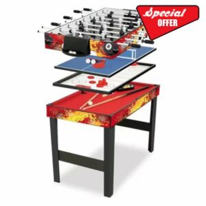 Viavito 4ft 4 in 1 Multi Games Table Combo Sports Pool Football Hockey Table Tennis Table with Accessories