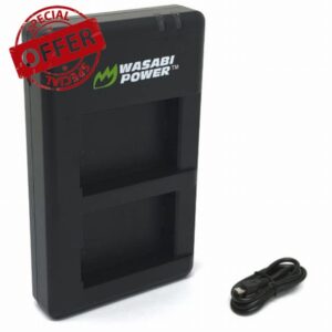 Wasabi Power Dual USB Battery Charger for Olympus BLX-1 and Olympus OM System OM-1