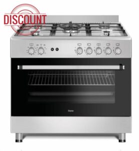 Ferre F9S50GF-X3-IN 90cm Gas Range Cooker With Double Turbo Fan & Wok Burner - Stainless Steel            [Energy Class A]
