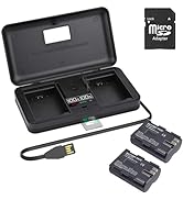 2 LP-E6 Replacement Batteries 2850mAh with LCD Built-in USB Cable Charger with Type C Port for LP...
