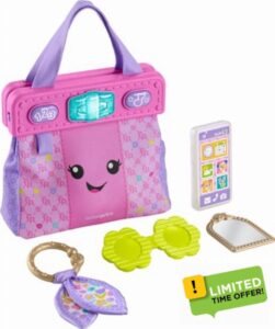 Fisher-Price Baby & Toddler Toy Laugh & Learn Going Places Learning Purse Interactive Bag & 4 Accessories for Ages 6+ Months