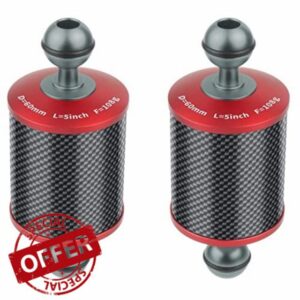 BLASHRD 2X Dia 60mm Carbon Fiber Float Buoyancy Aquatic Arm 5 Inch for DSLR Camera Tray Underwater Diving Accessories