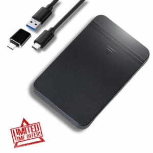 ezekers Portable 500GB External Hard Drive HDD — USB 3.0 & USB C for PC