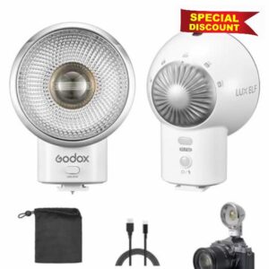 GODOX Lux Elf Retro Camera Flash GN6 ISO 100 CCT 6000K±200K with S1/S2 Optical Control for Sony Canon Nikon Fuji Panasonic Olympus Cameras
