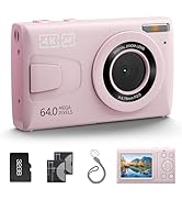 Digital Camera, 4K Autofocus Camera with 32G SD Card, 64MP with 2.4 Inch Large Screen, 18X Digita...