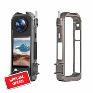 Camera Utility Frame Metal Protective Utility Cage Compatible for Insta360 X4 Action Camera Aluminum Alloy Cold Shoe Bezel Case Accessories