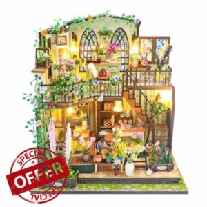 Spilay DIY Miniature Dollhouse Set with Wooden Furniture