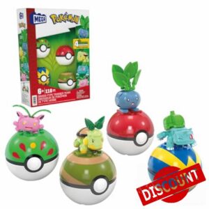 MEGA Pokémon Building Toys Set Grass-Type Trainer Team with 118 Pieces