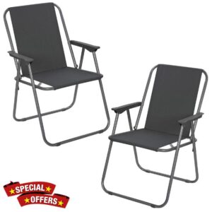 URBNLIVING Garden Patio Metal Folding Spring Deck Chairs Are Perfect For Camping