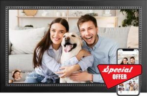 Anna Bella 15.6 Inch Digital Photo Frame Wall Mountable Large Digital Picture Frame Full HD Touchscreen Smart Cloud Photo Frame with 32GB Storage