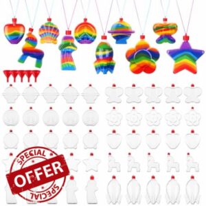RUDFUZ 60Pcs Sand Art Bottles DIY Colored Sand Bottle Kit Plastic Sand Art Activity Set for Fun Party Supplies