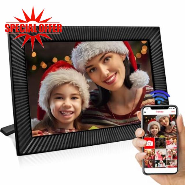 Digital Photo Frame WiFi 10.1 Inch HD IPS Touchscreen Digital Picture Frame with 32GB Memory