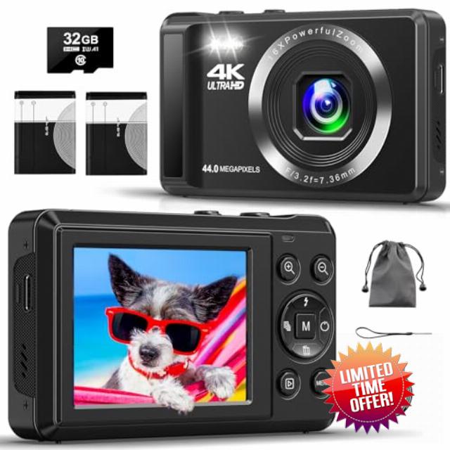 4K Digital Camera with 32GB SD Card