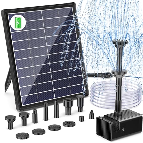 10 Nozzles Solar Pond Pump Solar Water Features for The Garden with 5ft Tubing