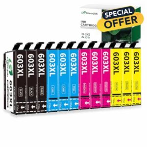 Greenjob 603XL Ink Cartridges Multipack Replacement for Epson 603 XL for Expression Home XP-3100 XP-4100 XP-2100 XP-2105 XP-3105 Workforce WF-2810 WF-2830 WF-2835 WF-2850 Printer (12-Pack)