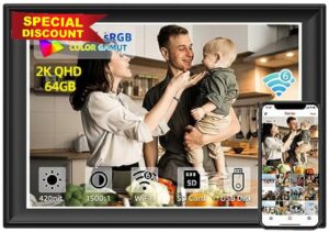 11inch 64GB 2K Digital Picture Frame WiFi6&5G Digital Photo Frame 100% sRGB 1920x1280 FHD IPS Touch Screen
