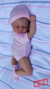 RXDOLL Mini Reborn Baby Dolls Girl 10 Inch Realistic Small Newborn Doll Eyes Closed Lifelike Tiny Silicone Baby That Look Real Cloth Body Vinyl Handmade Baby Doll Toys